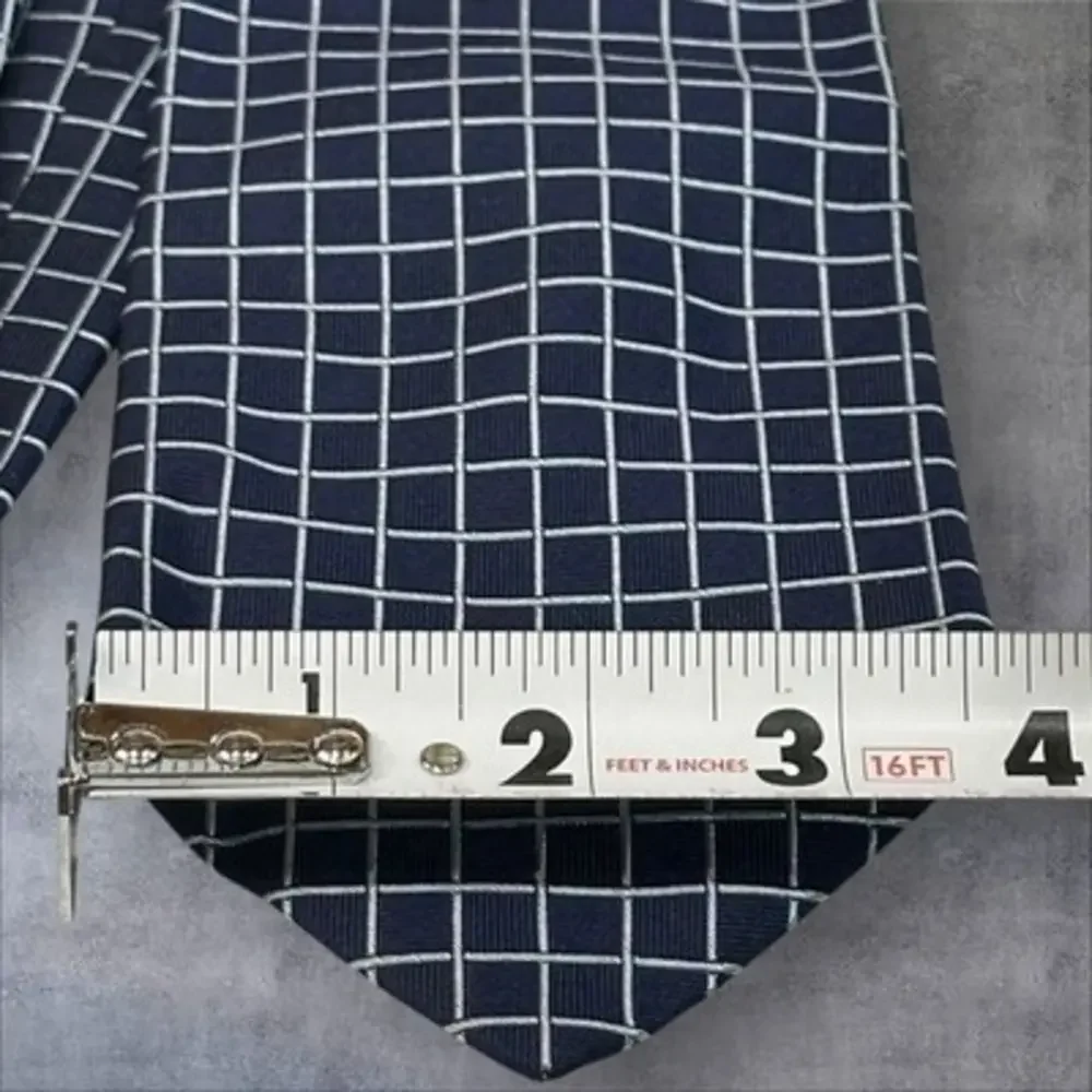 Brooks Brothers Makers Silk Tie Blue Window‎ Pane Check Silk Tie 3.75